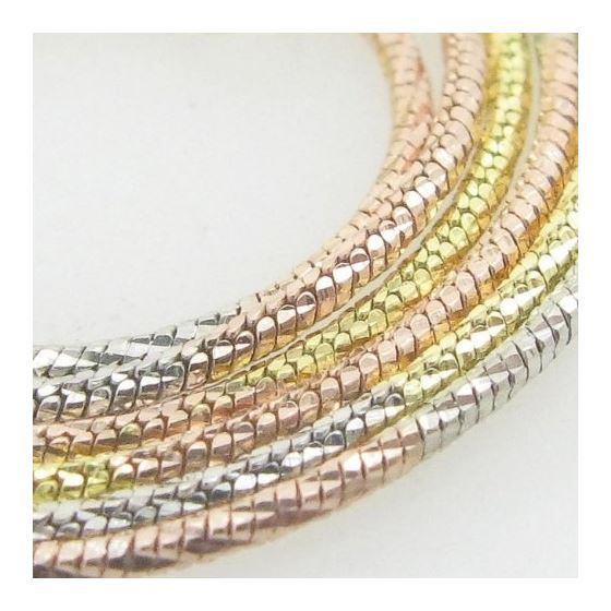 Ladies .925 Italian Sterling Silver Tri Color Snake Link Chain Length - 16 inches Width - 1mm 2