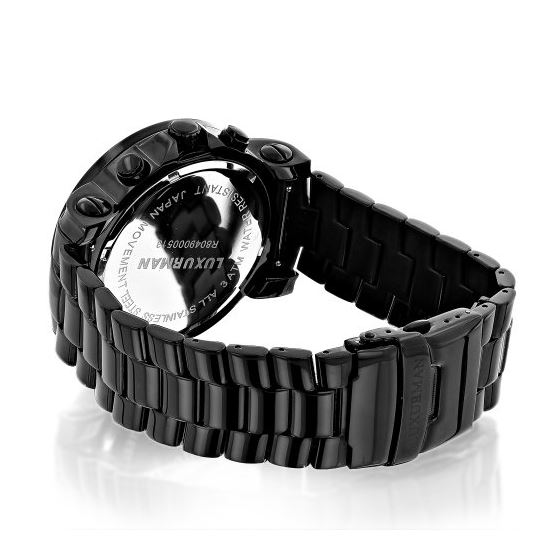 Mens Diamond Black Watch 0.25Ct Oversized Watch-2