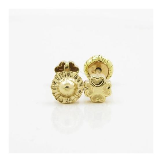 14K Yellow gold Fancy flower stud earrings for Children/Kids web179 2