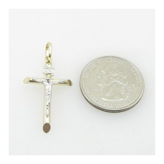 Mens 10K Solid Yellow Gold white jesus cross Length - 1.41 inches Width - 19mm 4