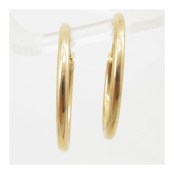 10k Yellow Gold earrings Plain hoop AGBE9 2