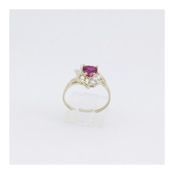 10k Yellow Gold Syntetic red gemstone ring ajr61 Size: 7.75 2