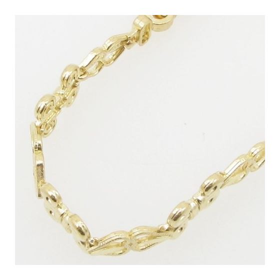Women 10k Yellow Gold link vintage style bracelet 7.5 inches long and 7mm wide 2