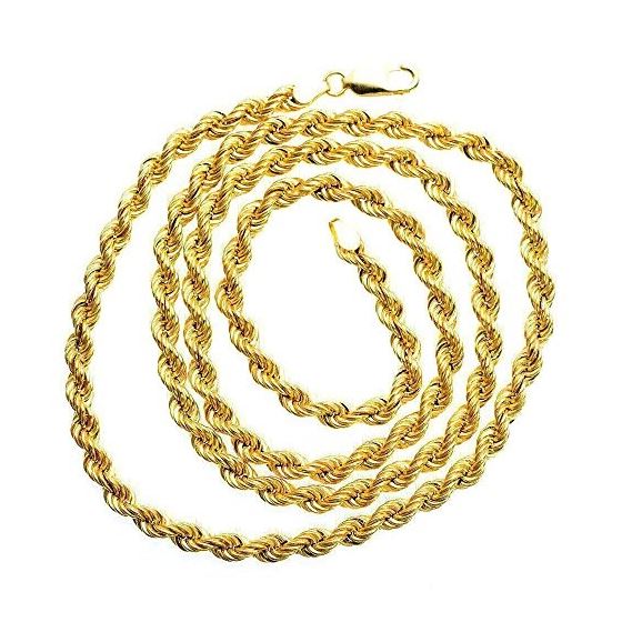 "14K SOLID Yellow Gold ROPE Chain Necklace 5.0MM Wide Sizes: 18""