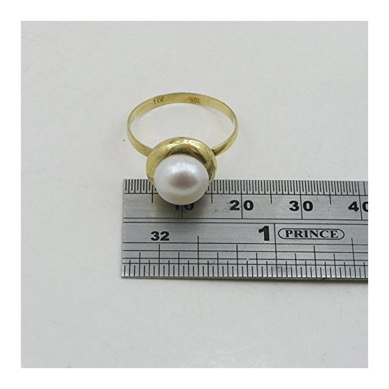 10K Yellow Gold womens synthetic pear ring ASVJ42 4