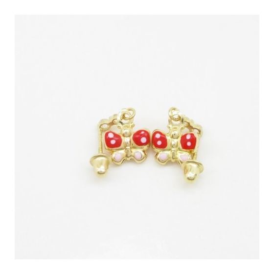 14K Yellow gold Butterfly cz chandelier earrings for Children/Kids web383 4