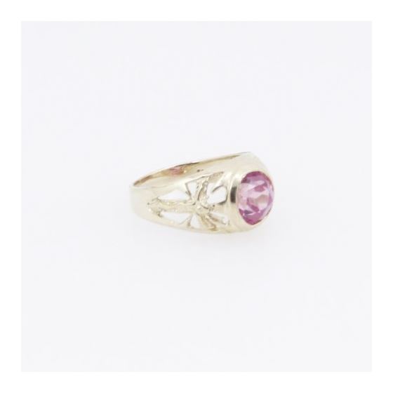 10k Yellow Gold Syntetic red gemstone ring ajr25 Size: 2 4