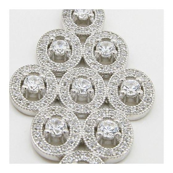 Womens Multiple round drop cz chandelier earring Silver6 2