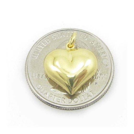 Ladies .925 Italian Sterling Silver yellow heart pendant Length - 18mm Width - 14.5mm 4