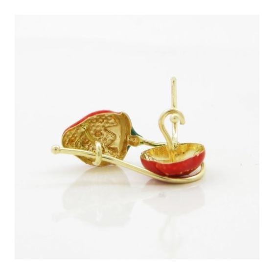 14K Yellow gold Strawberry hood earrings for Children/Kids web164 4