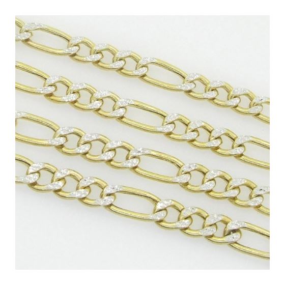 10K Yellow Gold diamond cut figaro chain GC110 4