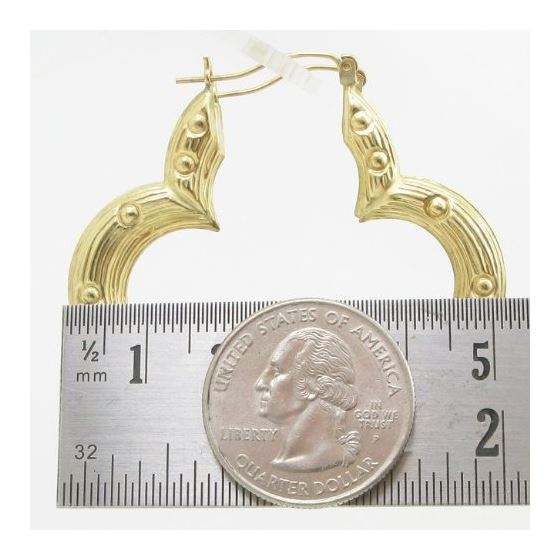10k Yellow Gold earrings Xl flower hoop AGBE2 4
