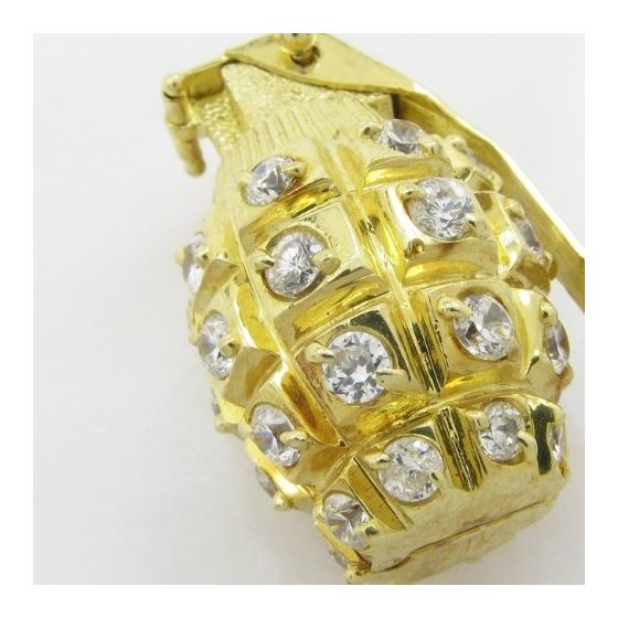 Mens 10k Yellow gold Yellow gold small hand grenade charm EGP13 2