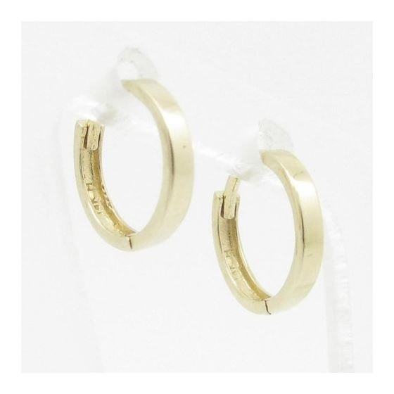 womens bp40 fancy earrings 14K yellow gold italian ball stud huggie hoop 2