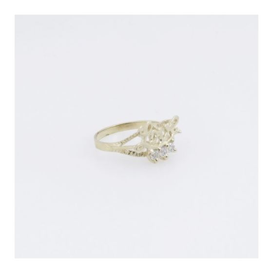 10k Yellow Gold Syntetic white love gemstone ring ajr11 Size: 6.25 4