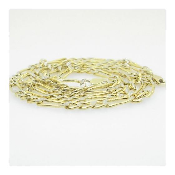 10K Yellow Gold diamond cut figaro chain GC105 2