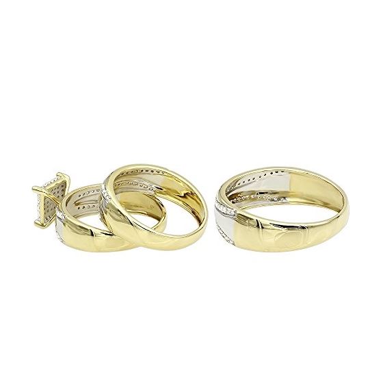 Two Tone 10K Gold Wedding Bands Engagement Ring-2