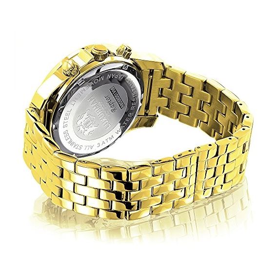 Real Diamond Watches for Men: Luxurman Mens Diamond Watch Yellow Gold Pltd 0.25 2