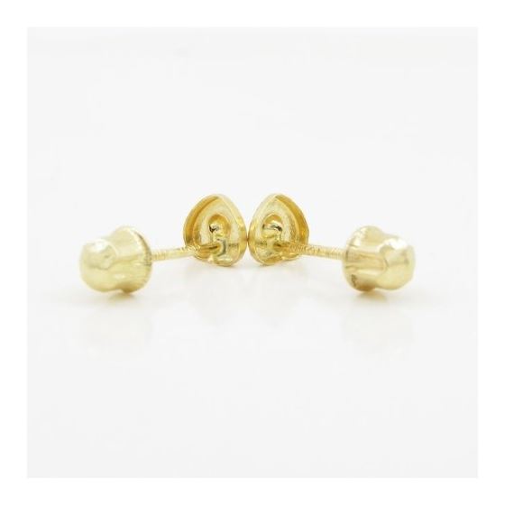 14K Yellow gold Heart cz stud earrings for Children/Kids web483 4