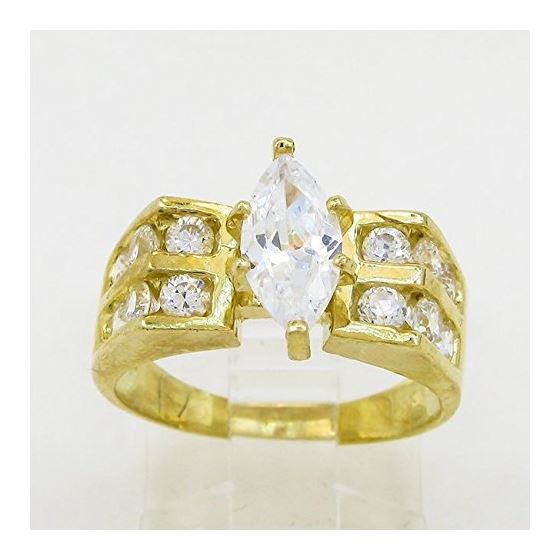 10K Yellow Gold womens wedding band engagement ring ASVJ59 2