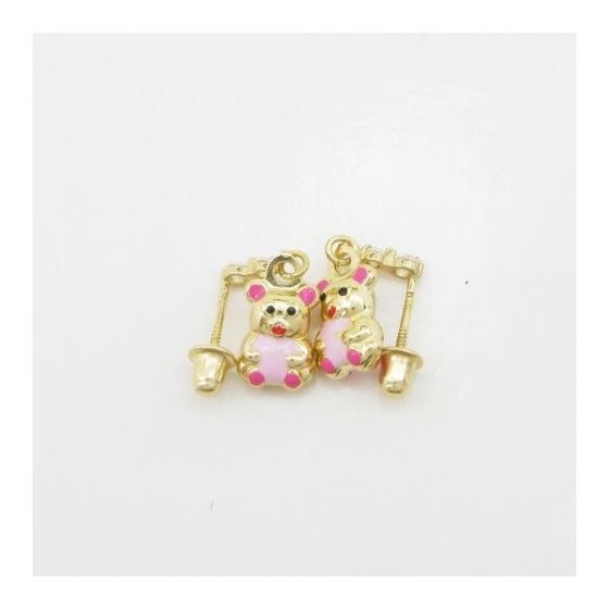 14K Yellow gold Panda cz chandelier earrings for Children/Kids web370 4