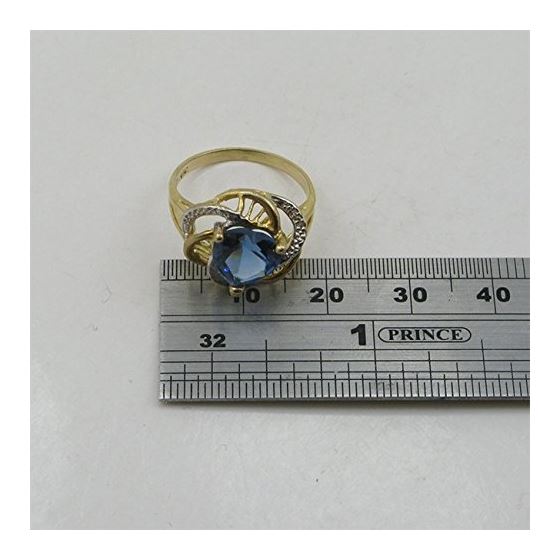10K Yellow Gold womens heart gemstone ring ASVJ16 4