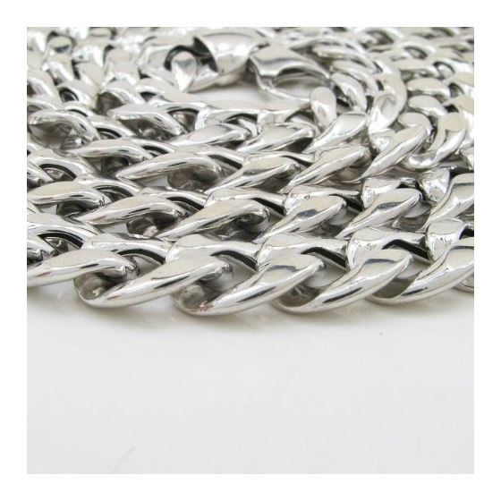 "Sterling silver white miami cuban link HOLLOW chain 32"" 10MM SB93 32 inches long and 10mm wide 2"