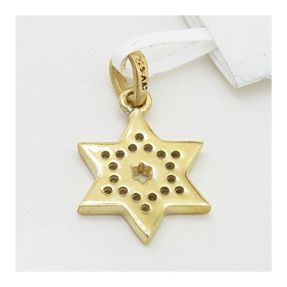 Womens Yellow star of david cz pendant Silver29 4