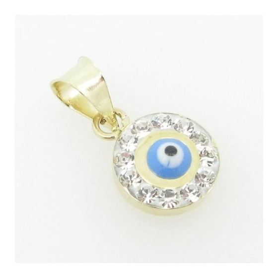 Womens BP117 Kabbalah Evil Eye 14K Solid Yellow Gold Good Luck Charm Pendant 2