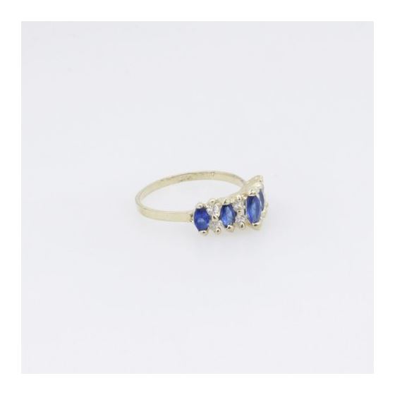 10k Yellow Gold Syntetic blue gemstone ring ajr23 Size: 7.75 4