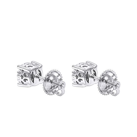 Ladies 14K Gold Cluster Diamond Stud Earrings 0.-2