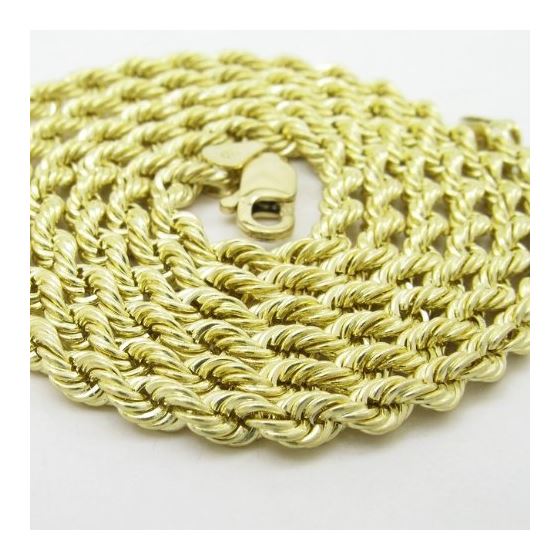 "Mens 10k Yellow Gold skinny rope chain ELNC5 20"" long and 3mm wide 2"
