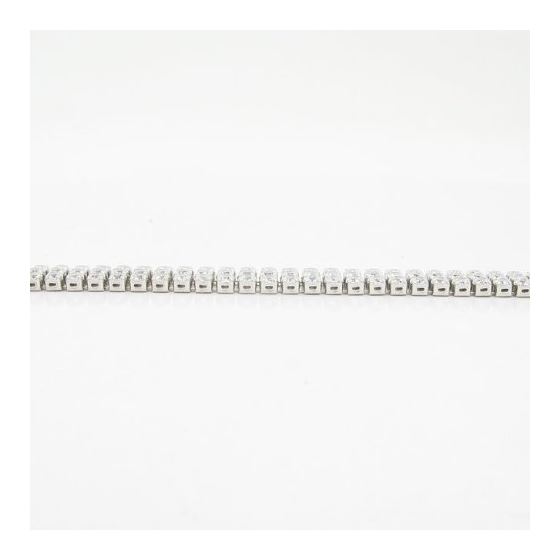 Womens Sterling silver 3 row cz white bracelet 4
