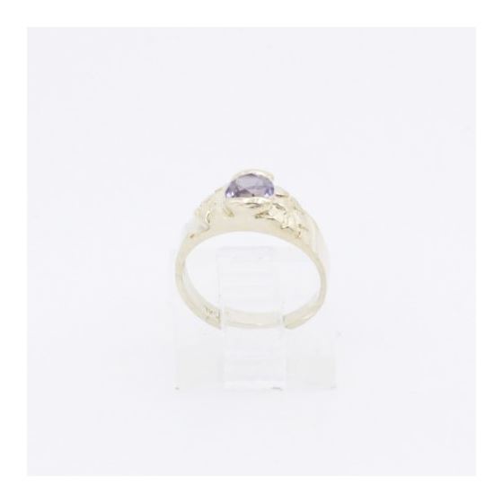 10k Yellow Gold Syntetic purple gemstone ring ajjr85 Size: 3 2