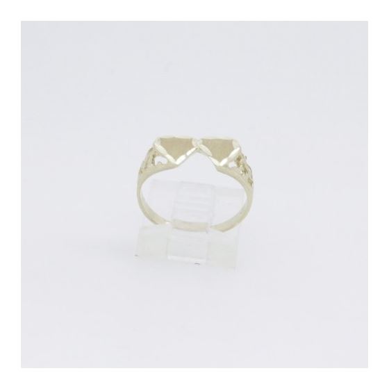 10k Yellow Gold Two mini heart ring ajr37 Size: 6.75 2