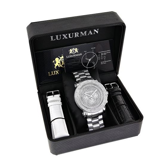 Oversized Mens Diamond Watch 0.25Ct LUXURMAN Esc-4