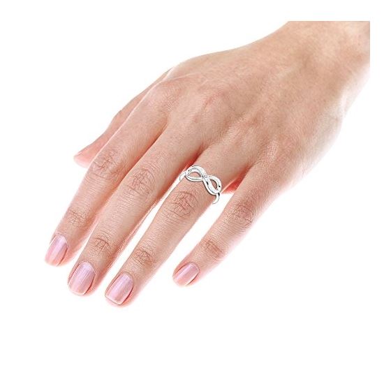 Luxurman Love Quotes: Sterling Silver Infinity Diamond Ring For Women (size 10) 4