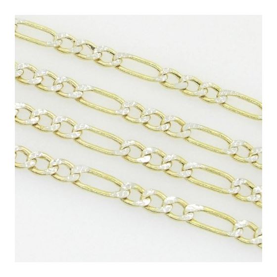 10K Yellow Gold diamond cut figaro chain GC108 4