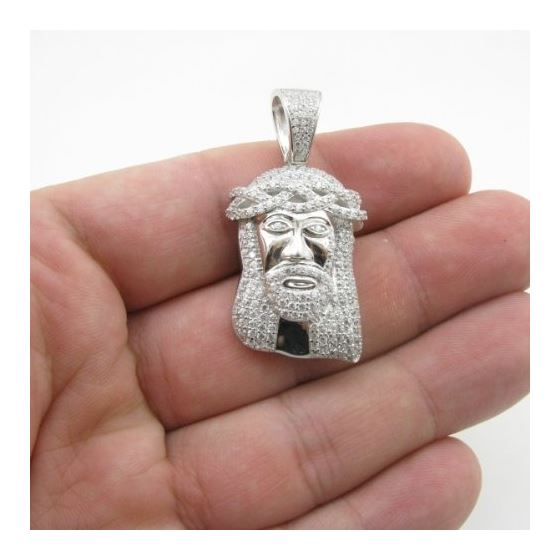 Mens Silver mini jesus pendant Length - 1.73 inches Width - 23mm 4