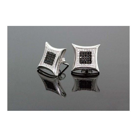 .925 Sterling Silver Unisex Earrings Fancy NEW!!! me0044-03bkw 2