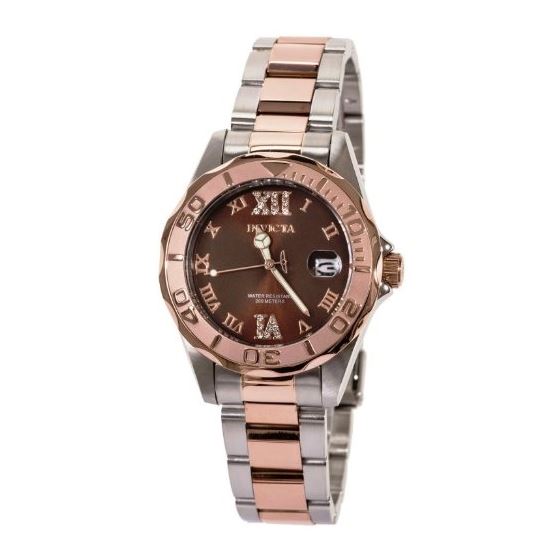 Women 13025 Pro Diver Brown Dial Quartz 3H Rose-2