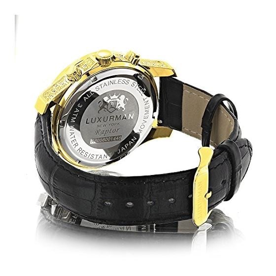 Mens Yellow Gold Plated Watch With Diamonds 0.5C-2