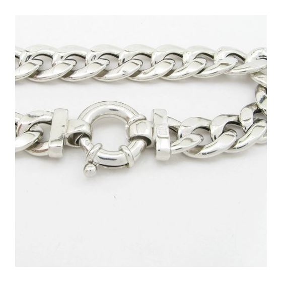 Unisex Sterling silver Curb link white bracelet 2