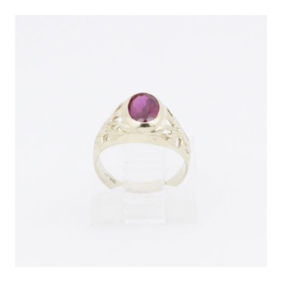 10k Yellow Gold Red crystal ball cz ring ajr22 Size: 1.75 2