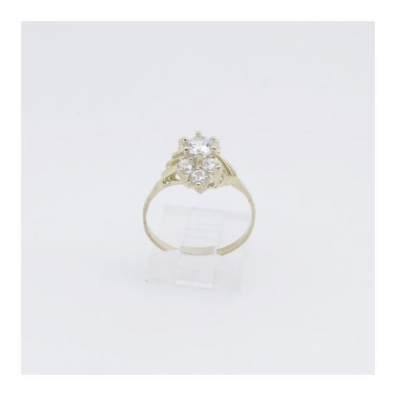 10k Yellow Gold Syntetic white gemstone ring ajr10 Size: 7.75 2