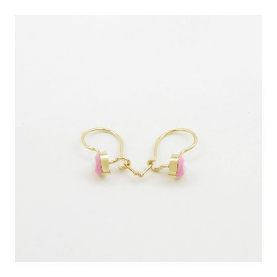 14K Yellow gold Simple heart hoop earrings for Children/Kids web62 2