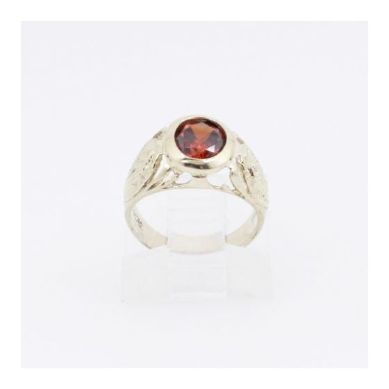 10k Yellow Gold Syntetic red love gemstone ring ajr26 Size: 2.25 2