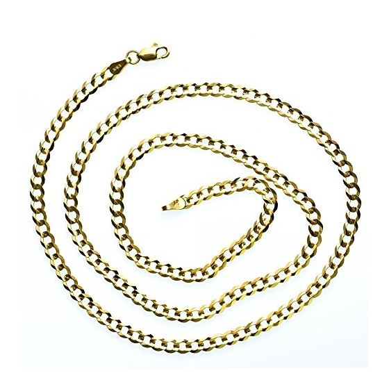 10K YELLOW Gold SOLID ITALY CUBAN Chain - 20 Inches Long 3.7MM Wide 2