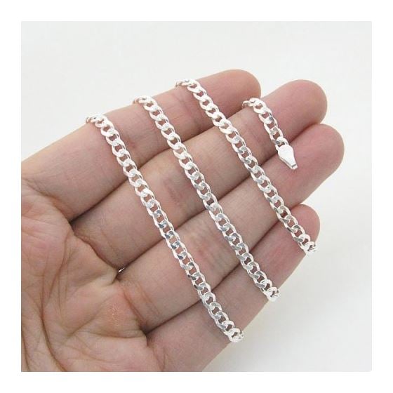 Silver Curb link chain Necklace BDC67 4