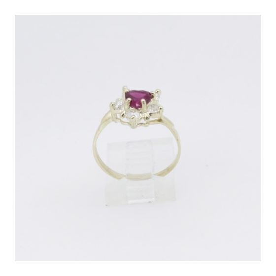 10k Yellow Gold Syntetic red gemstone ring ajr44 Size: 8.75 2